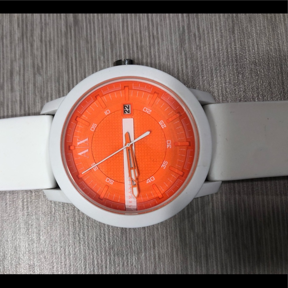 Armani Exchange White and Orange watch